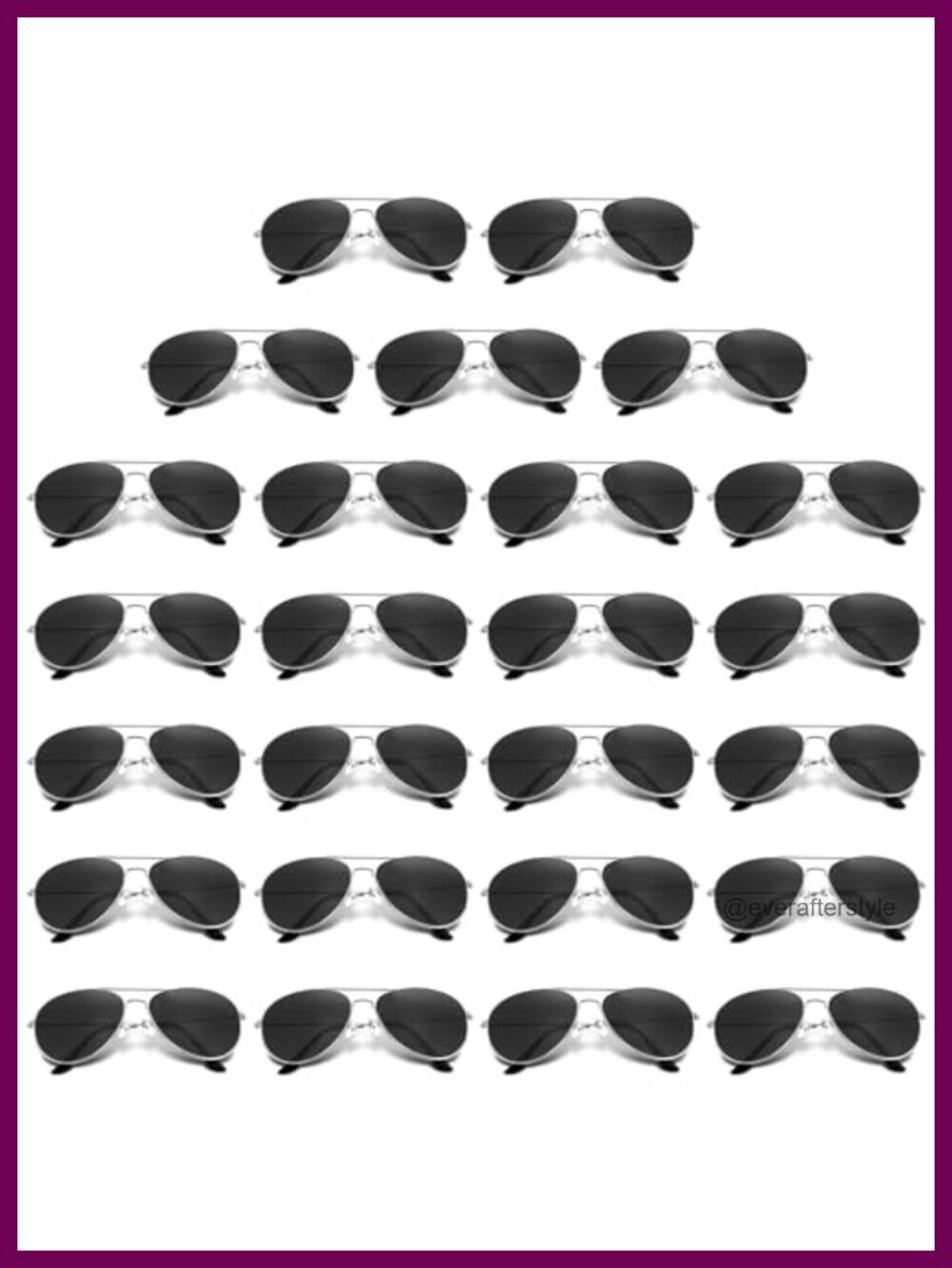 25 Pack Aviator Polarized Sunglasses UV Protection Unisex Full-Frame